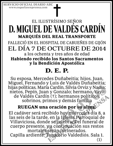 Miguel de Valdes Cardín